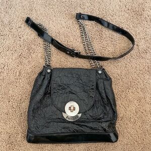 Rare Vintage John Galliano Crinkled Leather Chain Shoulder Bag